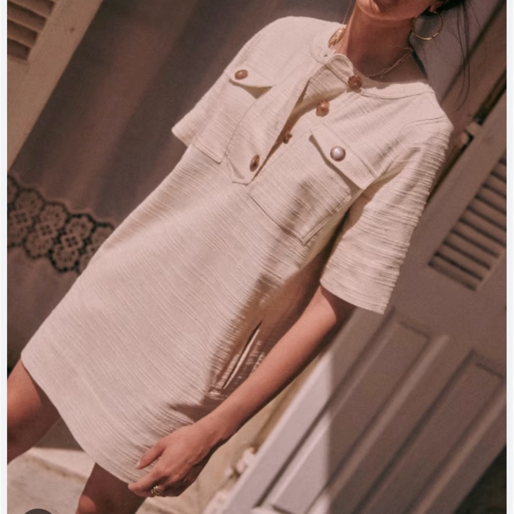 Sezane Lulu Dress Écru. - Size 38